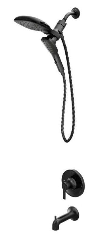 Moen Zyla 82140 Series 82140BL Tub/Shower Faucet, Standard with Hand Shower Showerhead, 1.75 gpm Showerhead, 1-Handle