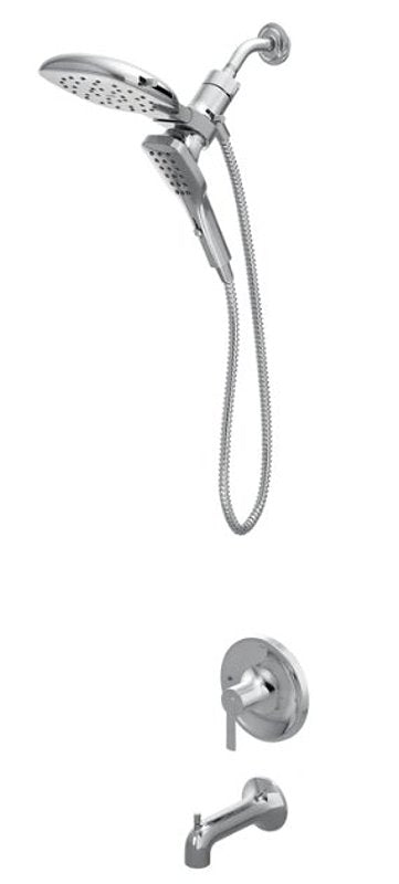 Moen Zyla 82140 Series 82140 Tub/Shower Faucet, Standard with Hand Shower Showerhead, 1.75 gpm Showerhead, 1-Handle