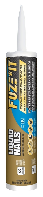 Liquid Nails FUZE IT LN-2000 Construction Adhesive, Gray, 9 oz Cartridge