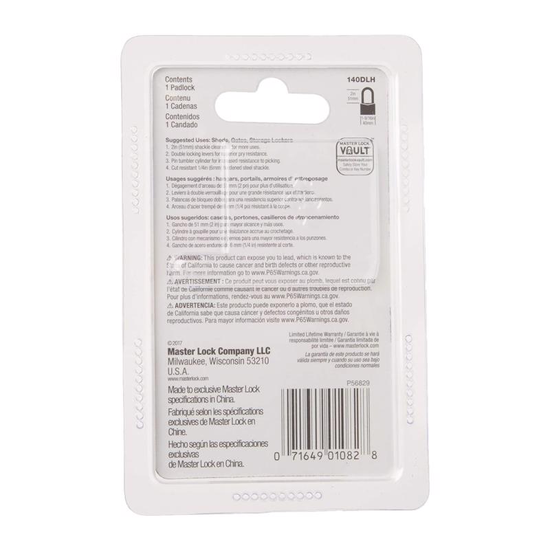 Master Lock 3-5/8 in. H X 5/16 in. W X 1-9/16 in. L Brass 4-Pin Tumbler Exterior Padlock