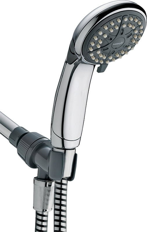 Waterpik VBE-453 Handheld Showerhead, 1/2 in Connection, 1.6 gpm, 4-Spray Function, Plastic, Chrome-Plated