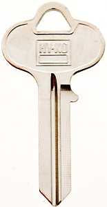 Hy-Ko 11010RU1 Key Blank, Brass, Nickel, For: Russwin and Corbin Cabinet, House Locks and Padlocks, RU1 Key Number, Pack of 10