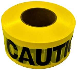 CH Hanson 19000 Barricade Safety Tape, 3 in W, 1000 ft L, Yellow, Polyethylene