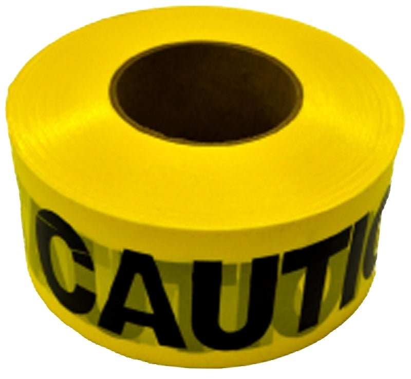 CH Hanson 19000 Barricade Safety Tape, 3 in W, 1000 ft L, Yellow, Polyethylene