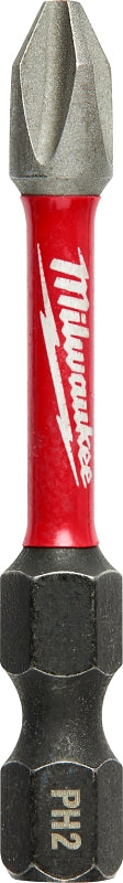 Milwaukee SHOCKWAVE 48-32-4462 Power Bit, #2 Drive, Phillips Drive, 1/4 in Shank, Hex Shank, 2 in L, Steel, 1/PK, Pack of 3