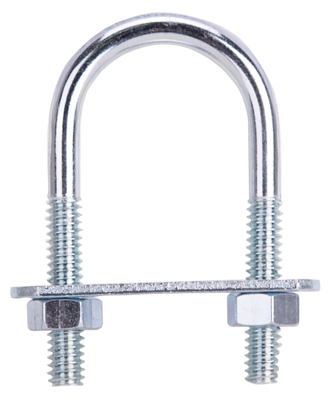 ProSource LR342 U-Bolt, 1/4 in Thread, 1-1/4 in L Thread, Steel, Zinc, Pack of 10