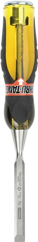 STANLEY Fatmax Thru-Tang 16-974 Chisel, 3/8 in Tip, 9 in OAL, Chrome Carbon Alloy Steel Blade, Ergonomic Handle