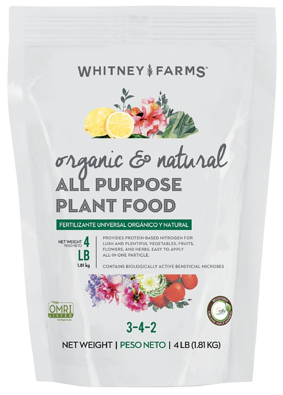 Whitney Farms 10101-10001 All-Purpose Plant Food, 4 lb, Bag, Granular