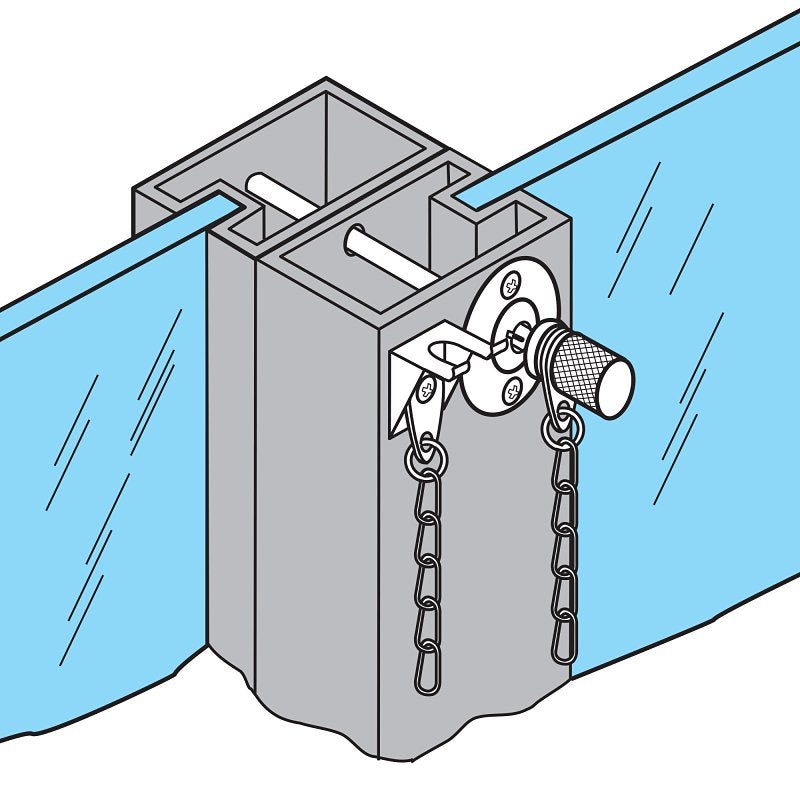 Prime-Line U 9858 Patio Door Lock, Steel, Chrome, 1-3/8 to 1-3/4 in Thick Door