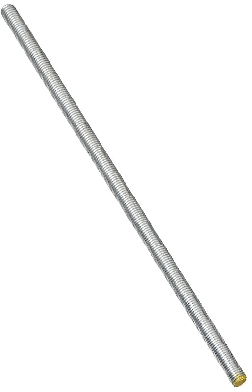 National Hardware N179-432 Threaded Rod, 3/8-16 Thread, 24 in L, A Grade, Steel, Zinc, UNC Thread