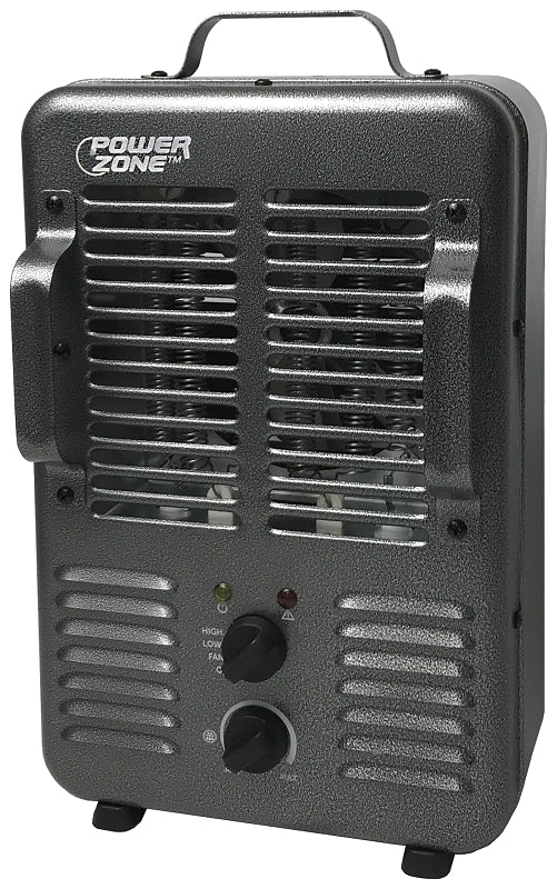 PowerZone BNS-15U3 Deluxe Portable Utility Heater, 12.5 A, 120 V, 1300, 1500 W, 2-Heating Stage, Gray