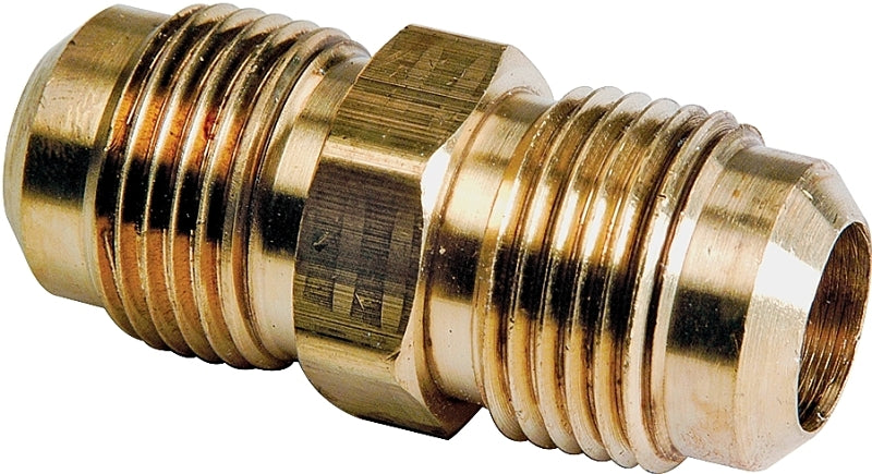 BrassCraft FU3-6 Flare Union, 3/8 in, OD Tube, Brass, Rough, 1-3/32 in L, 3/8 in OD
