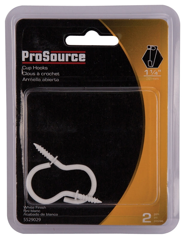 ProSource PH-122322-PS Cup Hook, 5/32 in Thread, 46 mm L, Steel, Painted