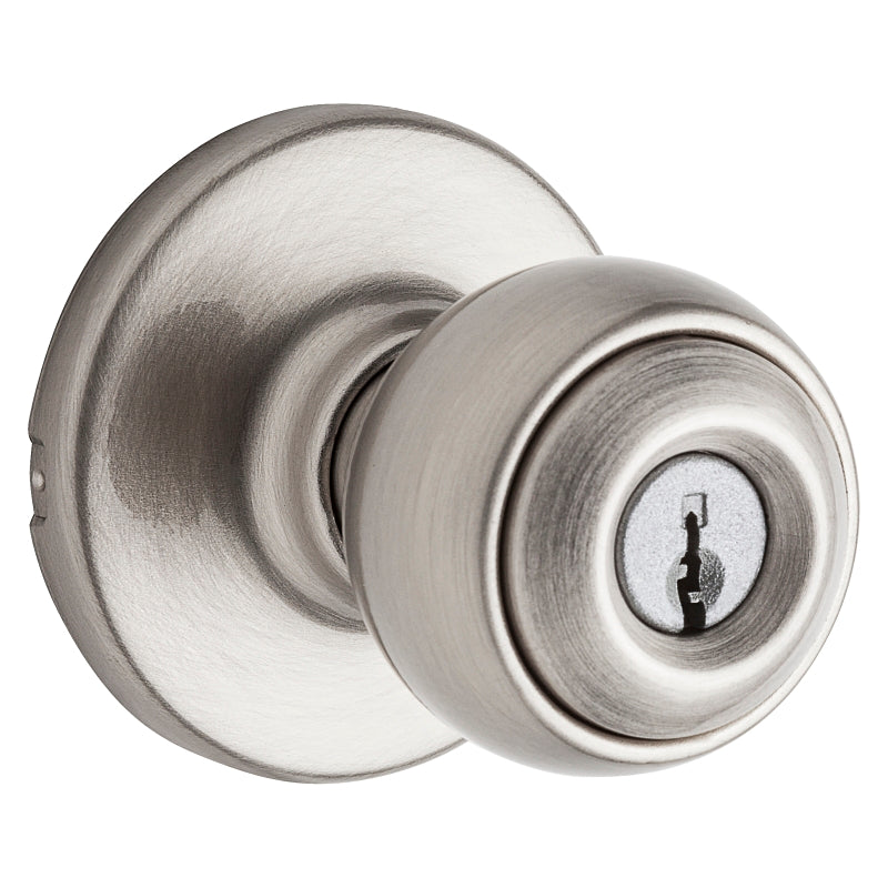 Kwikset 400P15CPK6 Entry Knob, Knob Handle, Satin Nickel, K6 Keyway, 3 Grade