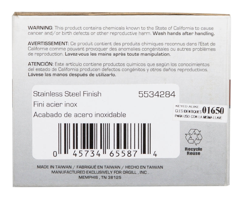 ProSource TS600BRA4B Entry Knob, Stainless Steel, K3, KW1 Keyway, 3 Grade, Pack of 3
