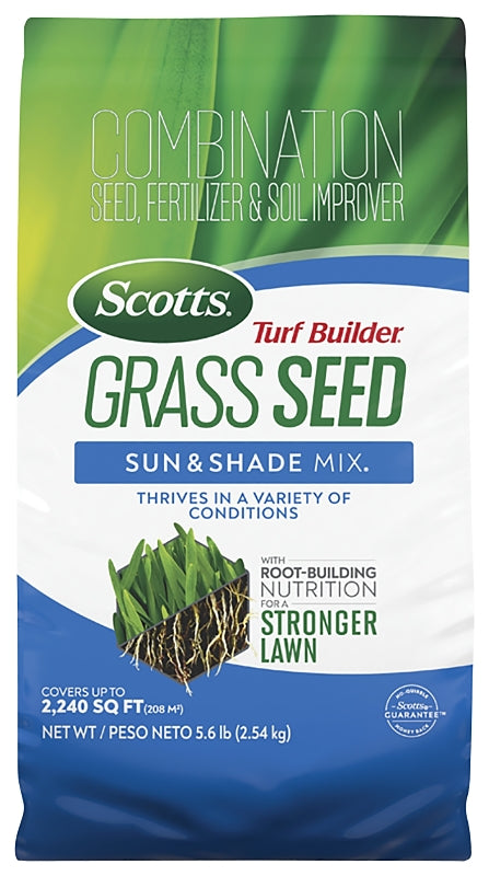 Scotts Turf Builder 18055 Grass Seed Sun and Shade Mix, 5.6 lb Bag