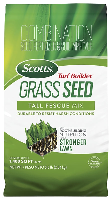 Scotts Turf Builder 18047 Grass Seed, 5.6 lb Bag, 1400 sq-ft Coverage Area, Tall Fescue Mix