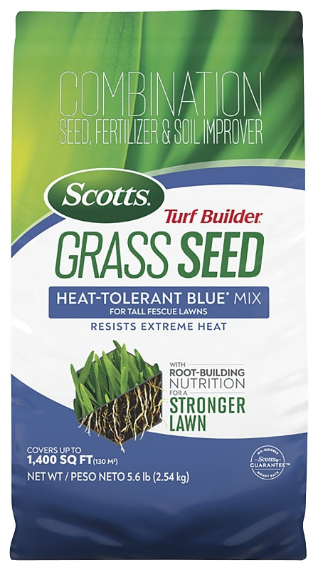 Scotts Turf Builder 18023 Grass Seed, 5.6 lb Bag, 465 sq-ft Coverage Area, Heat-Tolerant Blue Tall Fescue Mix