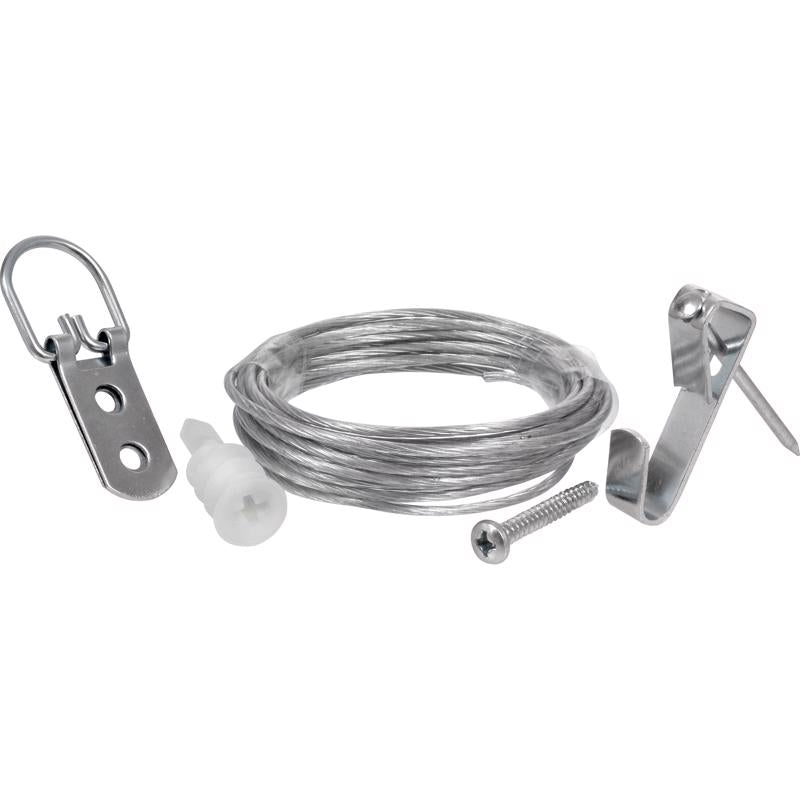 HILLMAN AnchorWire Silver Extra Heavy Mirror Holder Kit 100 lb 17 pk, Pack of 5