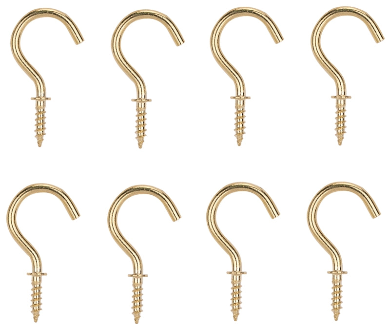 ProSource PH-122314-PS Cup Hook, 1/8 in Thread, 33 mm L, Brass, Brass