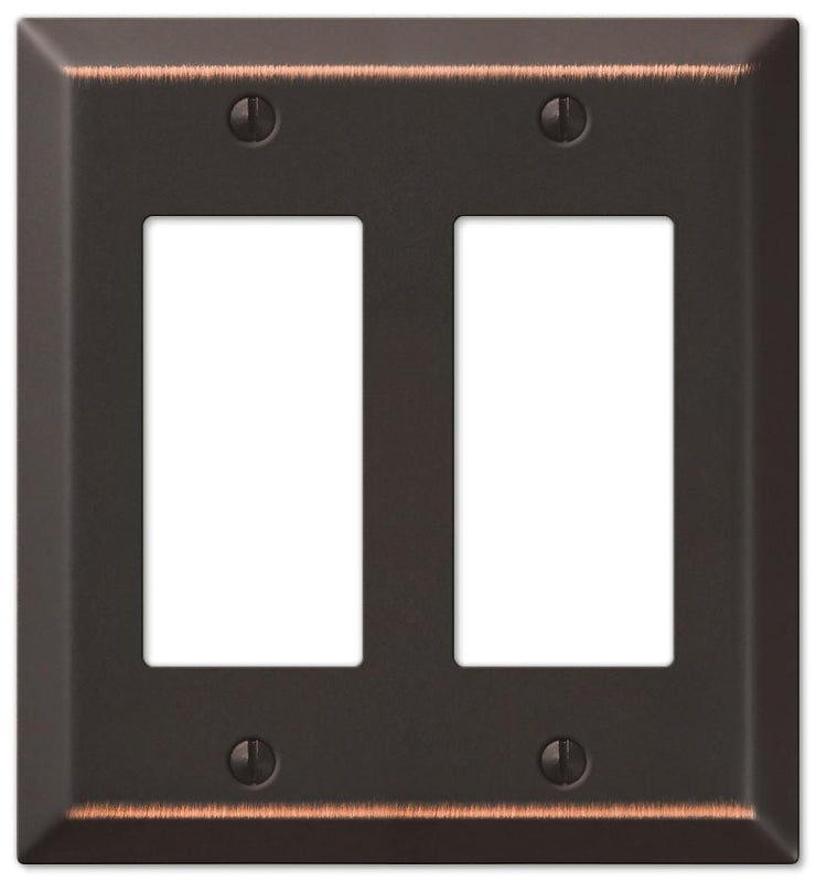 Amerelle Century Series 163RRDB Wallplate, 5 in L, 4.6 in W, 2-Gang, Steel, Bronze, Pack of 3