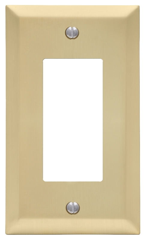 Amerelle Century Series 163RSB Wallplate, 5 in L, 2.9 in W, 1-Gang, Steel, Gold, Satin Brass, Pack of 4