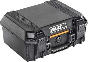 Pelican International VCV200-0020BLK Medium Pistol Case, Polyethylene, Black, Hasp Lock