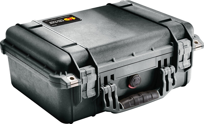 Pelican 1400WF Protector Case with Polyurethane Foam, 13.37 in L, 11.62 in W, 6 in H, Polypropylene, Black