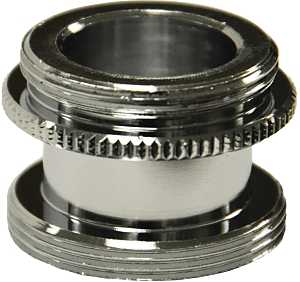 Danco 10517 Series Aerator Adapter, For: Speakman Faucets, 15/16-27 x 55/64-27 in, Male, Brass, Chrome Plated