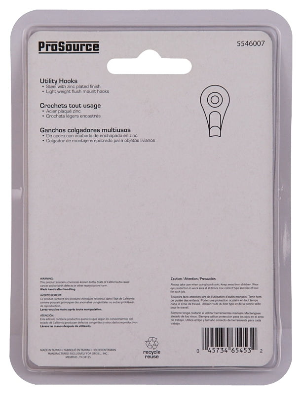 ProSource PH-122316-PS Frame Hanger, 4.5 lb, Steel, Zinc, Zinc, Nail-In Mounting