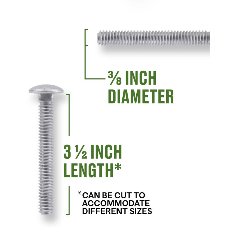 HILLMAN 3/8 in. X 3-1/2 in. L Hot Dipped Galvanized Steel Carriage Bolt 50 pk