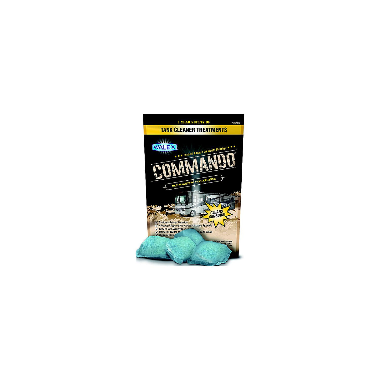 Walex Commando Black Holding Tank Cleaner, 4/Pk