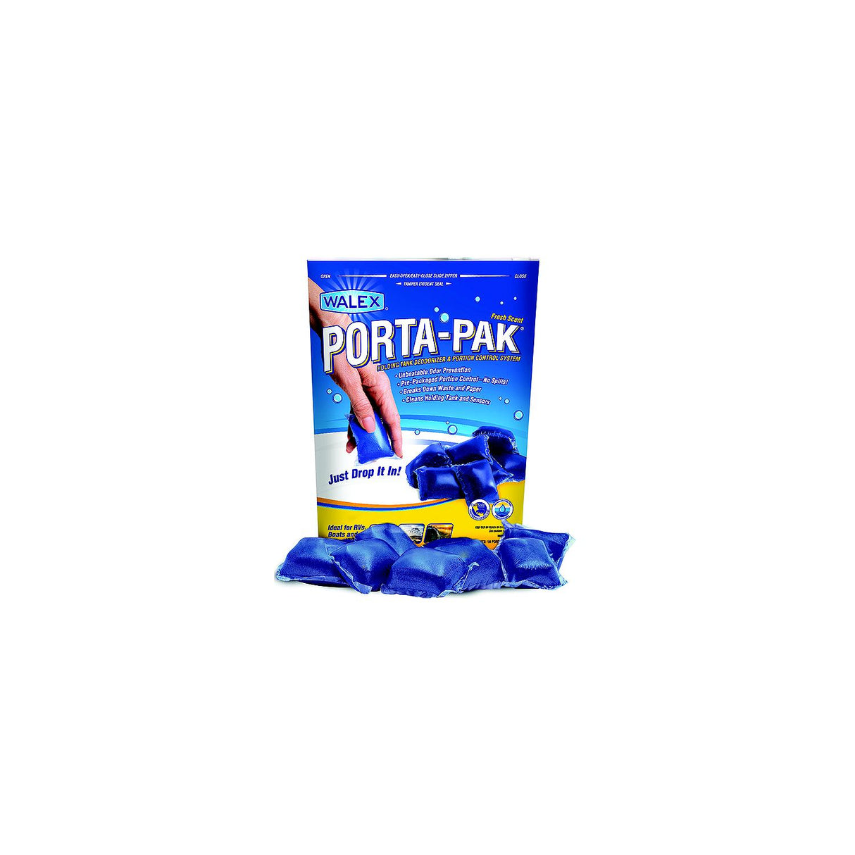 Walex PPRV10 Porta-Pak Fresh Scent Holding Tank Deodorizer, 10/Pk