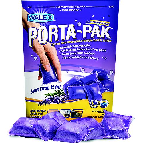 Walex PPRV10LAV Porta-Pak Lavender Breeze Holding Tank Deodorizer, 10/Pk