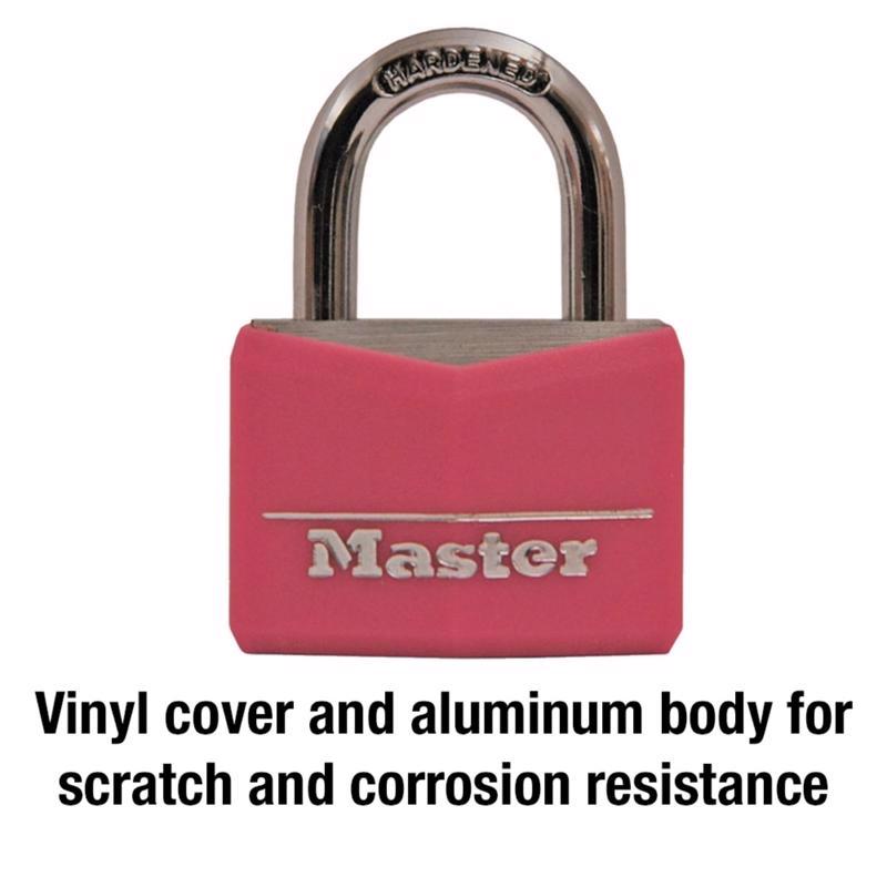 Master Lock 1-5/16 in. H X 1/2 in. W X 1-9/16 in. L Vinyl Covered Steel Double Locking Covered Padlo
