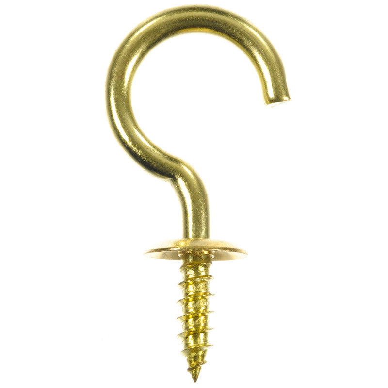 Ace Small Polished Brass Green Brass 1.875 in. L Cup Hook 30 lb 2 pk, Pack of 5