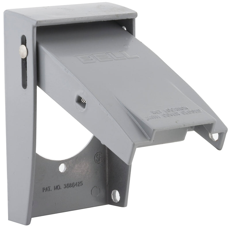 Bell Outdoor RAYNTITE Series 5030-0 Cover, 2-5/32 in Dia, 4-1/2 in L, 2-3/4 in W, 1-Gang, Aluminum, Gray, Powder-Coated