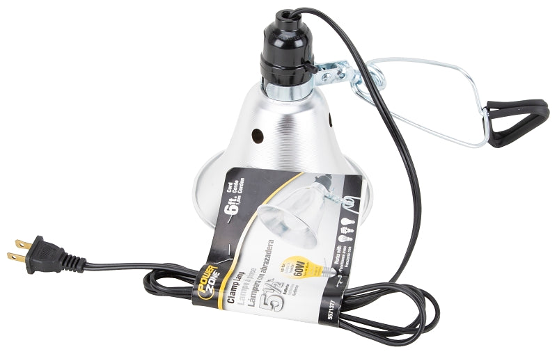 PowerZone ORCL060506B Clamp Light, Plug-In, Clamp Lights Lamp, Silver, Pack of 6