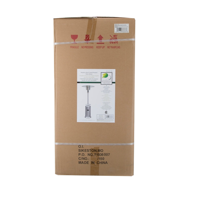 Seasonal Trends HSS-A-DSS-1 Patio Heater, Propane or Butane Gas Only, Electric Ignition, 41,000 Btu, 20 lb Tank