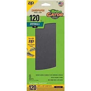 Gator Zip 7158 Sanding Sheet, 10-1/2 in L, 4-1/2 in W, 120 Grit, Fine, Silicon Carbide Abrasive