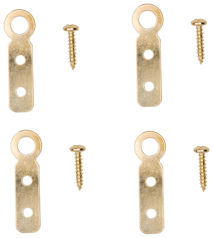 ProSource PH-122227-PS Picture Hanger, 9 lb, Steel, Polished Brass, Brass, Flush