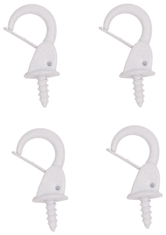 ProSource PH-122238-PS Cup Hook, 7/16 in Thread, 33 mm L, Zinc Alloy, White