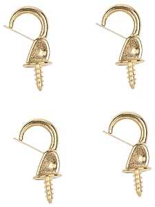 ProSource PH-122240-PS Cup Hook, 7/16 in Thread, 33 mm L, Zinc Alloy, Polished Brass