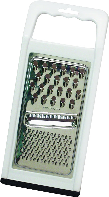 Chef Craft 21005 Grater, 5 in OAW, 11 in OAH, Plastic/Stainless Steel, White
