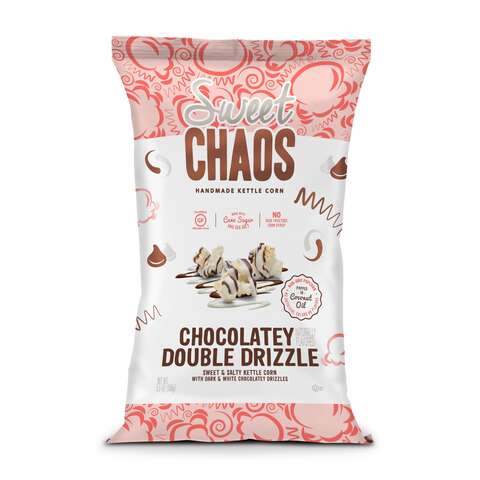 Sweet Chaos Chocolatey Double Drizzle Popcorn 5 oz Bagged, Pack of 12