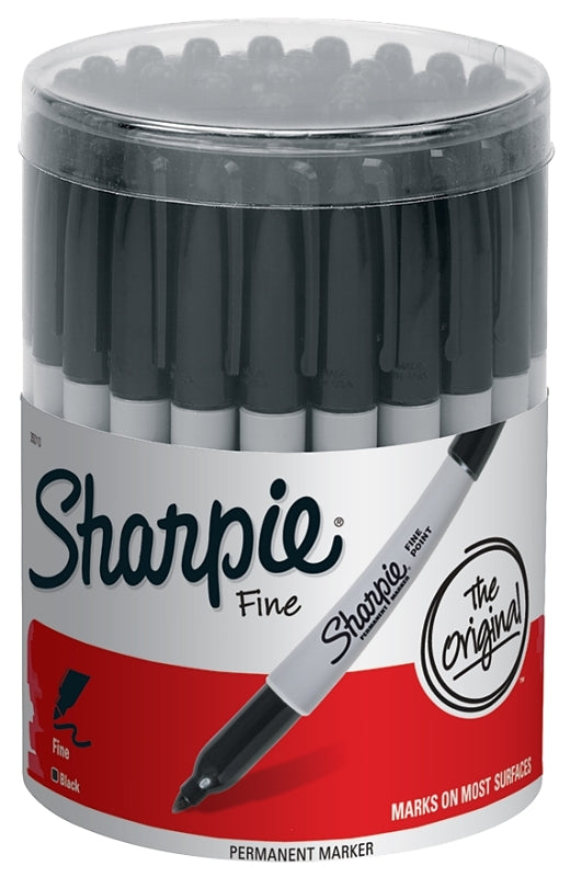 Sharpie 35010 Permanent Marker, Fine Lead/Tip, Black Lead/Tip, Glass, Metal, Plastic Applicable Materials, Pack of 36