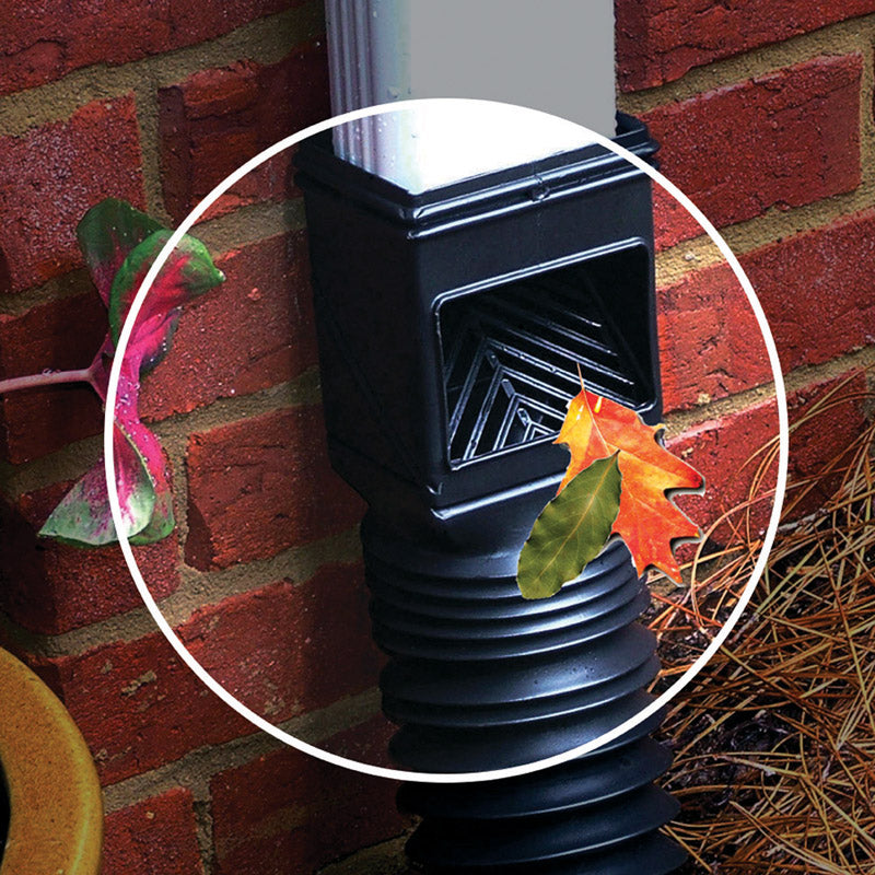 Invisaflow FlexGrate 2 in. W X 4 in. L Black Plastic Downspout Filter 1 pk