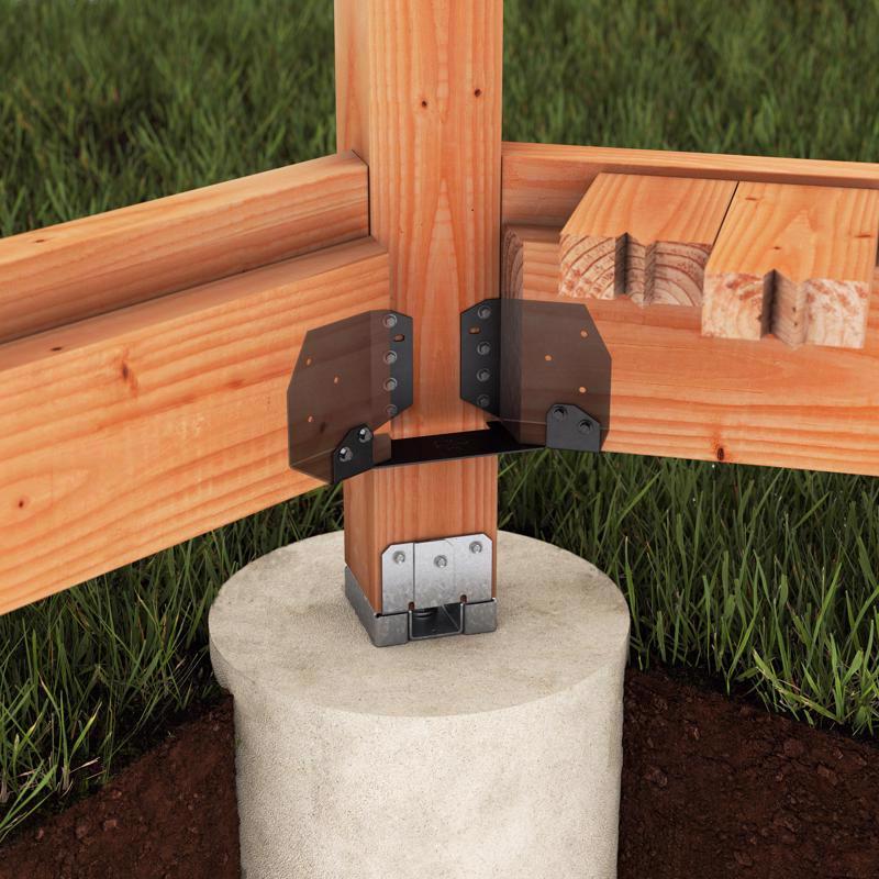 Simpson Strong-Tie ZMax 3.13 in. H X 5.5 in. W 14 Ga. Galvanized Steel Post Base, Pack of 10
