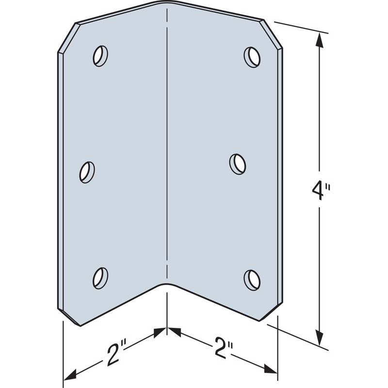 Simpson Strong-Tie 2 in. W X 4 in. L Galvanized Steel Medium L-Angle