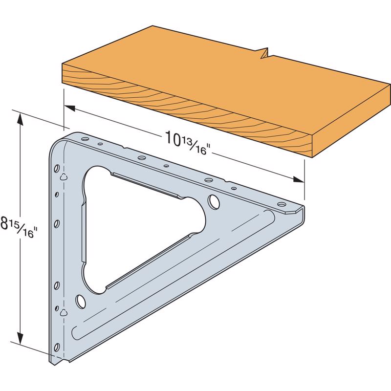 Simpson Strong-Tie Zinc Galvanized, G90 Silver Steel Bracket 16 Ga. 11 in. L